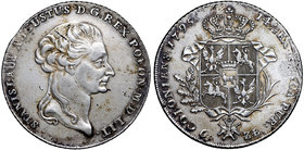Poniatowski, Talar 6-złotowy 1795
 Ostatni rocznik talarów Polski Królewskiej. Bardzo ładny detal, niestety dawniej moneta nieumiejętnie wyczyszczona...
