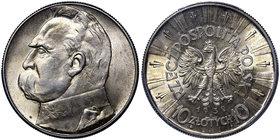 II RP, 10 złotych 1939 Piłsudski - PCGS MS63
 Menniczy egzemplarz ostatniego rocznika monet II RP. 
Grade: PCGS MS63 
Reference: Parchimowicz 124.f...