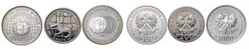 PRL, zestaw monet okolicznościowych Meksyk '86 200,500,1.000 złotych
 Zestaw 3 monet okolicznościowych w tym dwóch prób. 500 i 1000 złotych w srebrze...