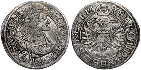 Śląsk, Leopold I, 3 krajcary 1668 Wrocław
 Ładny egzemplarz. Sporo zachowanego połysku menniczego. Srebro, średnica 21 mm, waga 1,66 g. 
Grade: VF+ ...