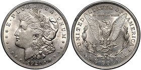 USA, Morgan dollar 1921
USA, Dolar 1921 'Morgan dollar' - piękny
 Piękny egzemplarz ze wspaniale zachowanym połyskiem menniczym. Patyna, nalot. Drob...