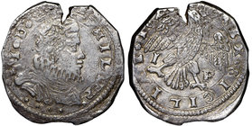 Sicily, Filippo II, 4 Tari 1620
Sycylia, Filip II, 4 Tari 1620
 Bardzo ładny egzemplarz z dobrze zachowanym połyskiem. Menniczy ubytek krążka. Srebr...