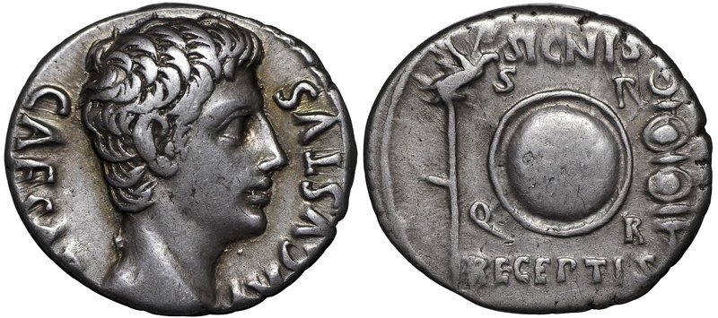 Roman Empire, Augustus, Denarius
Rzym, Oktawian August, Denar - signis receptis...