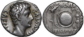 Roman Empire, Augustus, Denarius
Rzym, Oktawian August, Denar - signis receptis
 Bardzo ładnie zachowany egzemplarz. Rzadki w takim stanie. Charakte...