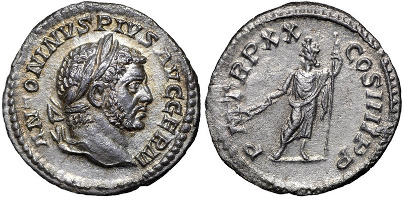 Roman Empire, Caracalla, Denarius
Rzym, Karakalla, Denar - piękny
 Piękny egze...