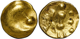 Celtic, Boii, 1/24 stater gold - Athena-Alkis
Celtowie, Bojowie(?), 1/24 statera - Atena-Alkis
 Bardzo ładny, w pełni czytelny egzemplarz. Awers: gł...