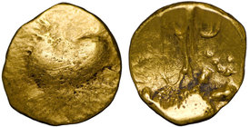 Celtic, Boii, 1/24 stater gold - Athena-Alkis
Celtowie, Bojowie(?), 1/24 statera - Atena-Alkis
 Ładny egzemplarz. Awers: koń w lewo(?); Rewers: zbar...