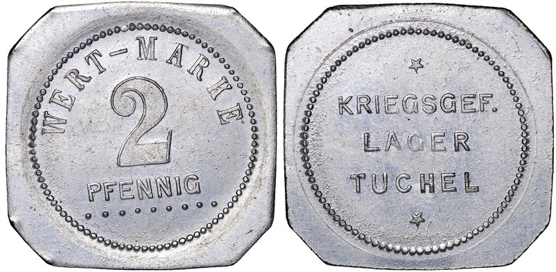 Polska, Tuchola, Obóz jeniecki, 2 pfennigi
 Menniczy egzemplarz pieniądza obozo...