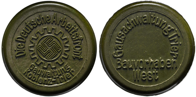 III Reich, Jetton DAF Koblenz-Trier
III Rzesza, Żeton DAF Koblenz-Trier - oliwk...