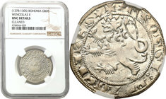 COLLECTION Medieval coins
POLSKA/POLAND/POLEN/SCHLESIEN/GERMANY

Poland/Czech. Waclaw II Czeski (1300-1305). Grosz praski NGC UNC 
Aw.: Korona, na...