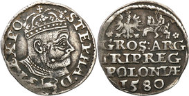 Stephan Batory 
POLSKA/ POLAND/ POLEN/ POLOGNE / LITHUANIA/ LITAUEN

Stefan Batory. Trojak (3 grosze) 1580, Olkusz - RARITY R6 
Aw.: Głowa króla w...
