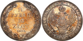 Poland XIX century / Russia 
POLSKA/ POLAND/ POLEN/ RUSSIA/ RUSSLAND/ РОССИЯ

Polska XlX w./Russia. 1 1/2 Rubel (Rouble) = 10 zlotych 1833 НГ, Pete...