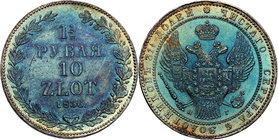 Poland XIX century / Russia 
POLSKA/ POLAND/ POLEN/ RUSSIA/ RUSSLAND/ РОССИЯ

Polska XlX w./Russia. 1 1/2 Rubel (Rouble) = 10 zlotych 1836 НГ, Pete...