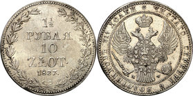 Poland XIX century / Russia 
POLSKA/ POLAND/ POLEN/ RUSSIA/ RUSSLAND/ РОССИЯ

Polska XIX w./Russia. 1 1/2 Rubel (Rouble) = 10 zlotych 1837, Warsaw ...