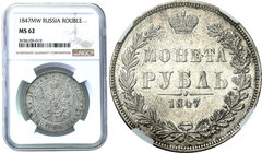 Poland XIX century / Russia 
POLSKA/ POLAND/ POLEN/ RUSSIA/ RUSSLAND/ РОССИЯ

Polska XIX w./Russia. Rubel (Rouble) 1847 MW, Warsaw / Warschau NGC M...