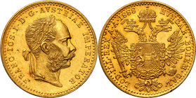 World coins 
Austria, Francis Joseph I (1848-1916). Ducat (Dukaten) 1888, Vienna 
Piękny egzemplarz, intensywny połysk menniczy i wspaniale zachowan...