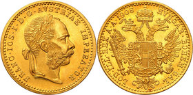 World coins 
Austria, Francis Joseph I (1848-1916). Ducat (Dukaten) 1908, Vienna 
Piękny egzemplarz, intensywny połysk menniczy i wspaniale zachowan...