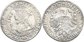 World coins 
Austria. Ferdynand I (1521-1564). Taler (thaler) 1543, Linz 
Aw.: Półpostać arcyksięcia w lewo, data, legenda otokowaRw.: Orzeł z tarcz...