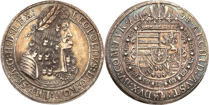 World coins 
Austria. Leopold I (1657-1705). Taler (thaler) 1694, Hall 
Aw: Po...
