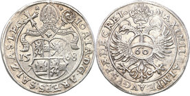 World coins 
Austria, Salzburg. Johann Jacob von Kuen-Belasy (1560-1586). GuldenTaler (thaler) (60 krajcar) 1568 
Połysk w tle, wyraźne detale. Ładn...