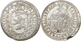 World coins 
Austria, Salzburg. Paris graf von Londron (1619-1653). Taler (thaler) 1621 
Aw.: Tarcze herbowe i napis wokółRw.: Święty Rupert siedząc...
