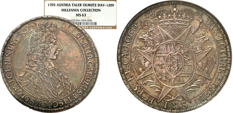 World coins 
Austria. Taler (thaler) 1705, Bishopric of Olomouc NGC MS63 (2 MAX...