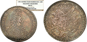 World coins 
Austria. Taler (thaler) 1705, Bishopric of Olomouc NGC MS63 (2 MAX) ex. Millennia Collection 
Aw.: Popiersie księcia, legenda otokowaRw...