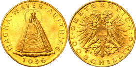 World coins
Austria 100 shillings 1936, Vienna - Madonna von Mariazell
Pięknie zachowana i rzadka moneta. Połysk, pojedyncze mikroryski na rewersie....