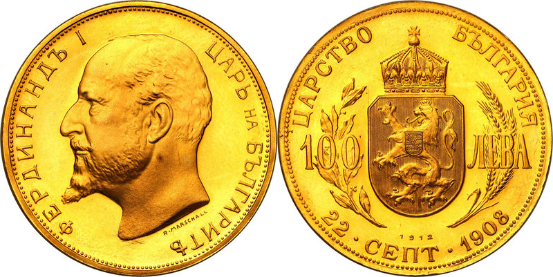 World coins
Bulgaria. Ferdinand (1887-1918). 100 Lewa 1912 PROOF, restrike
Mon...