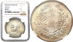 World coins 
China Republic.1 dolar no date Yr. 8 (1919) NGC MS62 
Wyśmienicie zachowana moneta. Połysk, delikatna patyna.KM 329.6
Waga/Weight: Ag ...