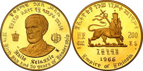 World coins
Ethiopia. Haile Selassie 200 dollars 1966
Moneta wybita na 10 urodziny cesarza Haile Selassie 1930-1974.Menniczy egzemplarz.Friedberg 30...
