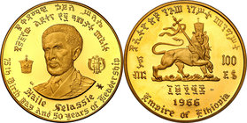World coins
Ethiopia. Haile Selassie 100 dollars 1966
Moneta wybita na 10 urodziny cesarza Haile Selassie 1930-1974.Menniczy egzemplarz.Friedberg 31...