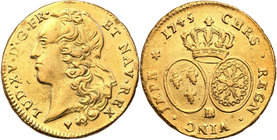 World coins 
France. Louis XV (1715-1774). 2 Louis dor 1745 BB, Strassbourg 
Ładny egzemplarz, delikatnie wytarte najwyższe elementy monety. Drobne ...