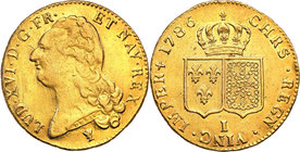 World coins 
France. Louis XVI. 2 Louis dor 1786 I, Limoges 
Ładny połysk, minimalnie wytarte najwyższe elementy reliefu. Friedberg 475; KM-591.7.
...