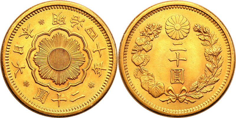 World coins
Japan. 20 Yen Yr. 40 (1907) RARITY
Pięknie zachowana moneta. Bardz...