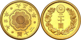 World coins 
Japan. 20 Yen Taisho 1, AD (1912-1920) 
Pięknie zachowana moneta. Wspaniały połysk menniczy, wyraźna detale. Rzadkie w takim stanie zac...