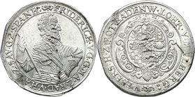 World coins 
Germany, Baden. Friedrich V (1622-1659). Taler (thaler) 1626 
Piękny połysk, wyraźne detale. Mała, mennicza wada. Davenport 6052
Waga/...