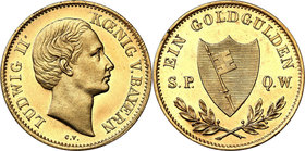 World coins
Germany, Bavaria. Ludwik II (1864-1886). Goldgulden b.d (1864) (Neujahrsgoldgulden)- RARITY
Moneta noworoczna dla miasta Wuerzburg. Bisk...