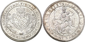 World coins 
Germany, Bavaria. Maksymilian I (1598-1651). Taler (thaler) 1618, Munich 
Aw: Tarcza herbowa podtrzymywana przez dwa lwy i napis w otok...