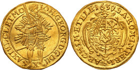 World coins 
Germany, Saxony. Jan Jerzy I (1615-1656). Ducat (Dukaten) 1639 SD, Drezno / Dresden 
Wyśmienity stan zachowania. Piękne lustro mennicze...