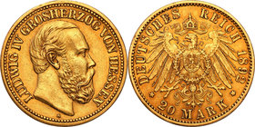 World coins
Germany, Hessen. Ludwig IV 1877-1892, 20 Mark 1892 A, Berlin - RARITY
Ekstremalnie rzadka 20 markówka wybita w nakładzie zaledwie 25 tys...