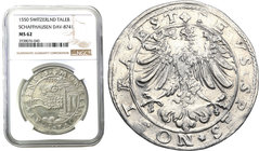 World coins 
Switzerland, Schaffhausen. Taler (thaler) 1550 NGC MS62 (MAX) 
Aw.: Baran wyskakujący ze świątyni, legenda otokowaRw: Orzeł, legenda ot...