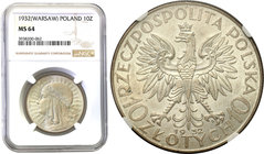 Poland II Republic - Circulation coins
POLSKA/ POLAND/ POLEN

Poland. 10 zlotych 1932 Women (ze znakiem) NGC MS64 (2 MAX) 
Druga najwyższa nota gr...