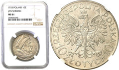 Poland II Republic - Circulation coins
POLSKA/ POLAND/ POLEN

Poland. 10 zlotych 1933 Sobieski NGC MS61 
Piękny egzemplarz, intensywny połysk menn...
