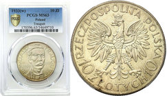 Poland II Republic - Circulation coins
POLSKA/ POLAND/ POLEN

Poland. 10 zlotych 1933 Traugutt PCGS MS63
Bardzo wysoka nota gradingowa.Piękny, men...