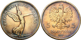 Poland II Republic - Circulation coins
POLSKA/ POLAND/ POLEN

Poland. 5 zlotych 1930 Nike 
Zachowany w dużej mierze połysk menniczy, wyraźne detal...