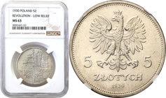 Poland II Republic - Circulation coins
POLSKA/ POLAND/ POLEN

Poland. 5 zlotych 1930 Sztandar NGC MS63 
Wyśmienity egzemplarz, intensywny połysk m...