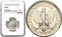 Poland II Republic - Circulation coins
POLSKA/ POLAND/ POLEN

Poland. 2 zlote 1924, Paris NGC MS62 
Wspaniale zachowany egzemplarz, intensywny poł...