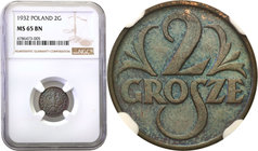 Poland II Republic - Circulation coins
POLSKA/ POLAND/ POLEN

Poland. 2 grosze 1932 NGC MS65 BN (2 MAX) 
Druga najwyższa nota gradingowa na świeci...