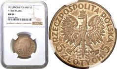 Probe coins of the Second Polish Republic
POLSKA / POLAND / POLEN / PROBE / PATTERN / SPECIMEN

Poland. PROBE / ESSAI  SILVER 5 zlotych 1933, Women...